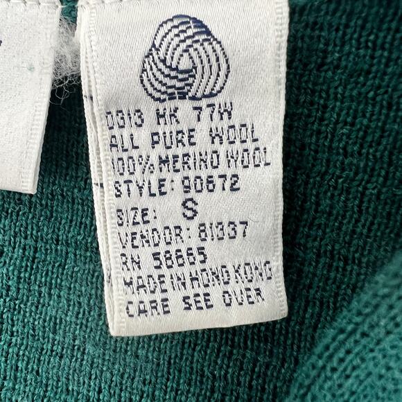 Vintage Nordstrom Preview Merino Wool Cardigan Small Green Button Long V Neck - Picture 6 of 11